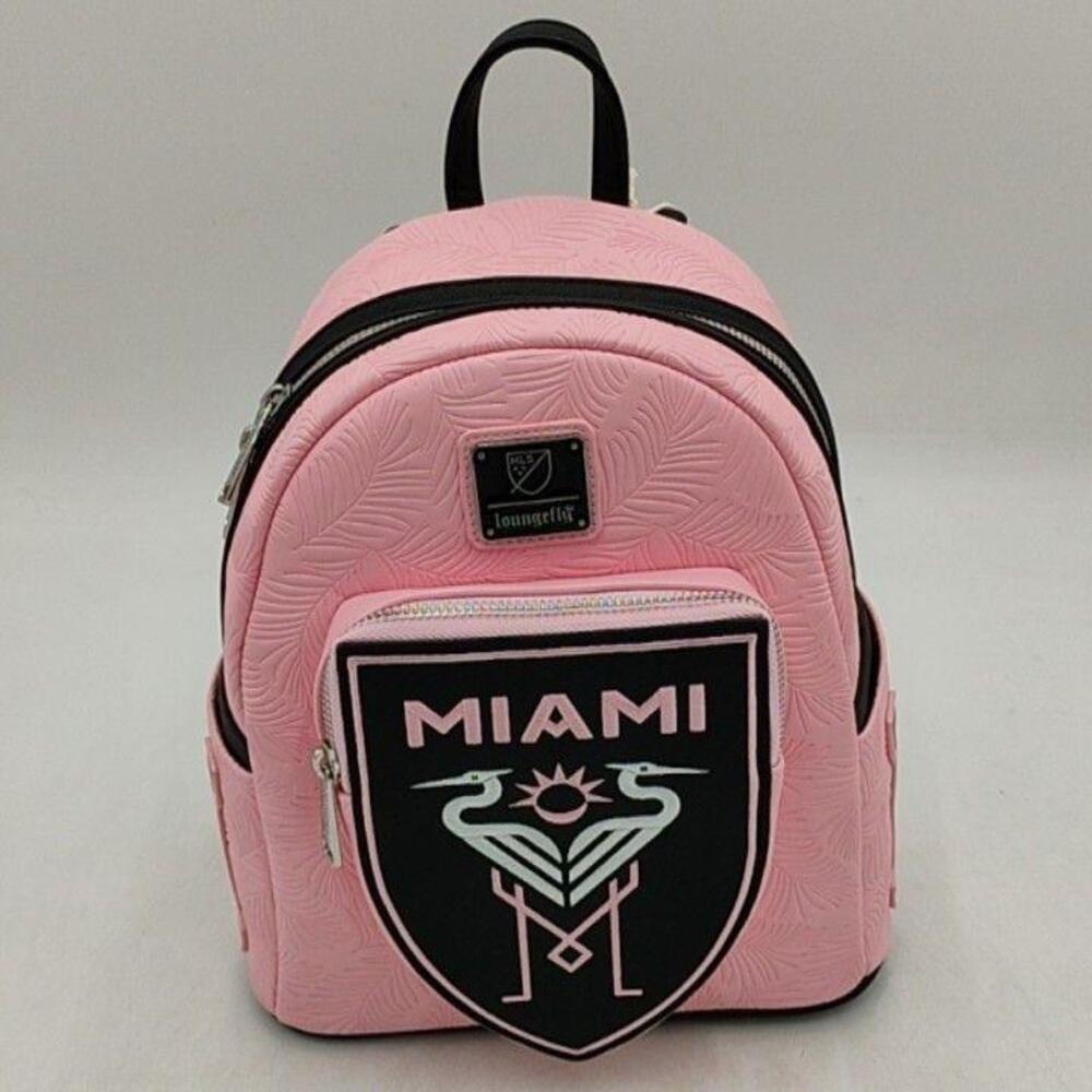Inter Miami CF Loungefly Mini Backpack One Size Pink MLS Soccer Crest Logo